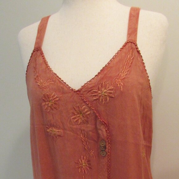 Raya Sun Orange Big Cat Print Embroidered Sun Dress 3X - Picture 3 of 16